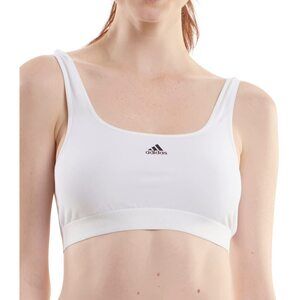 Adidas Women's Smart Cotton Scoop Bralette, White, Medium
